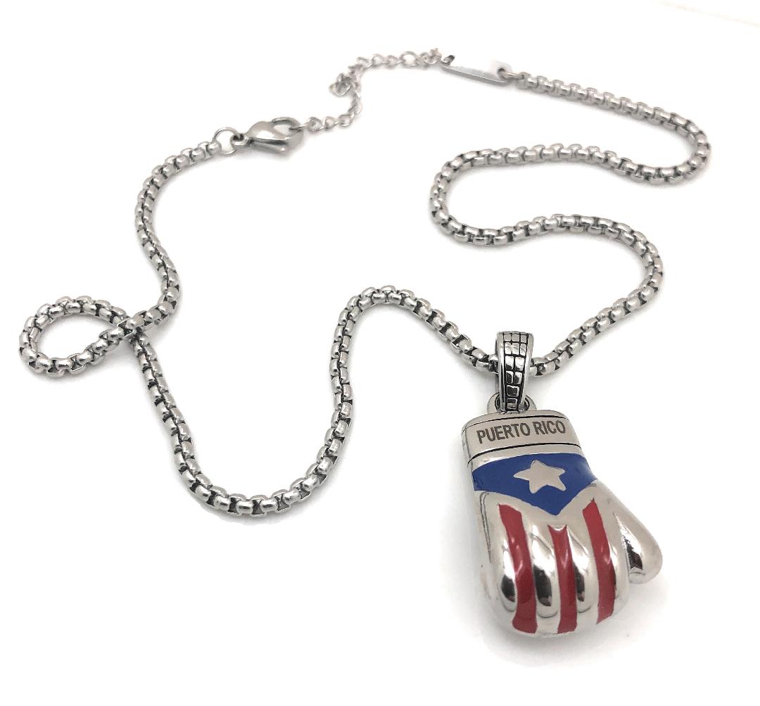 Boricua Boxing Glove (Small) with Chain Set