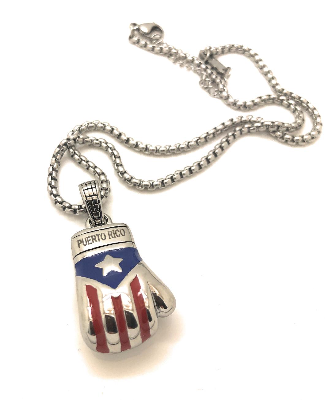 Boricua Boxing Glove (Small) with Chain Set