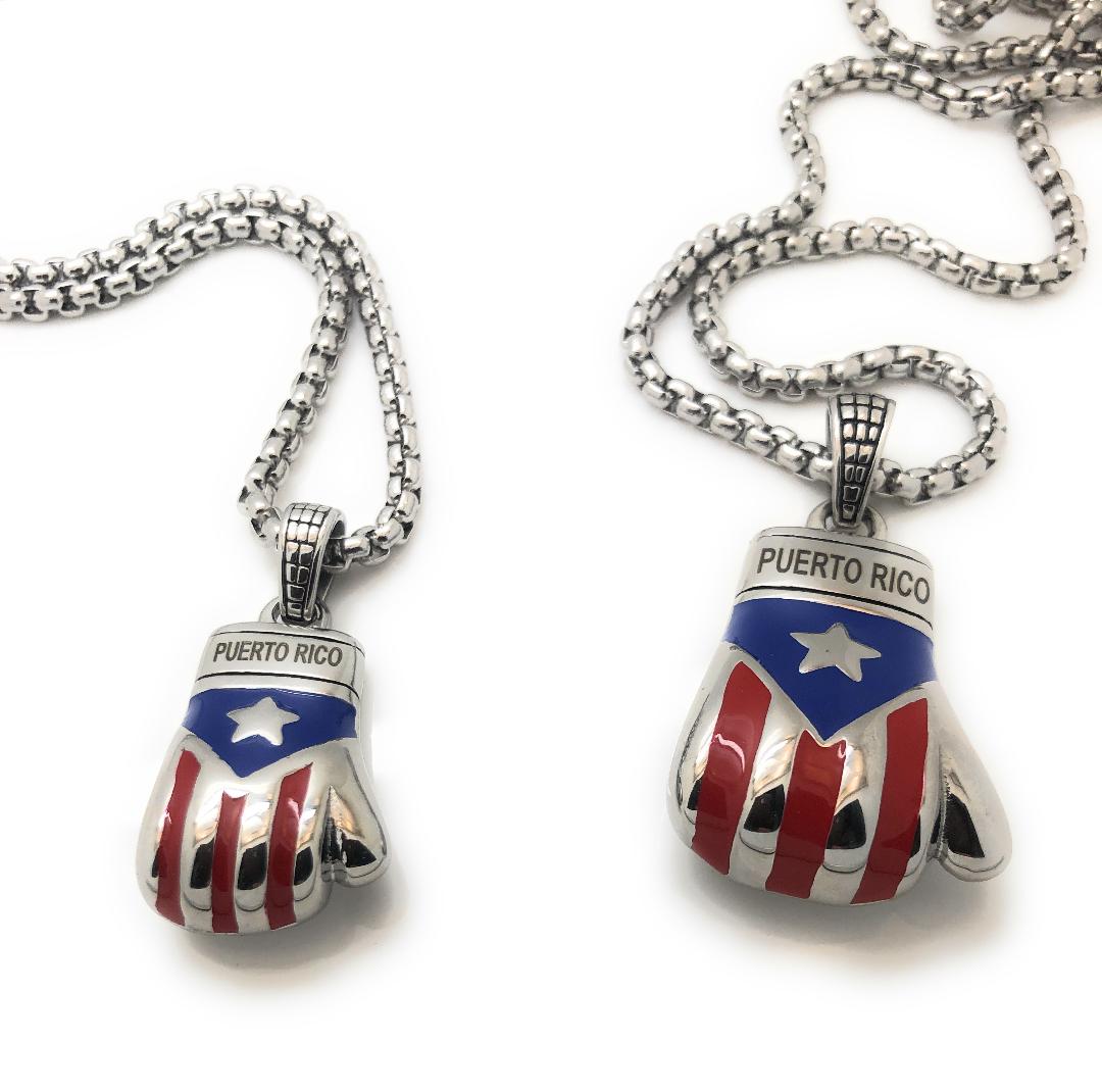 Boricua Boxing Glove (Small) with Chain Set