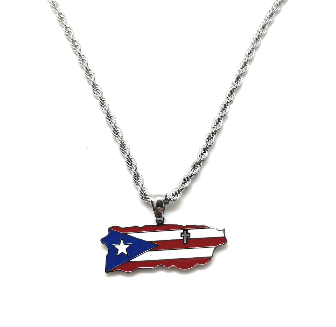 Puerto Rico God Bless Necklace