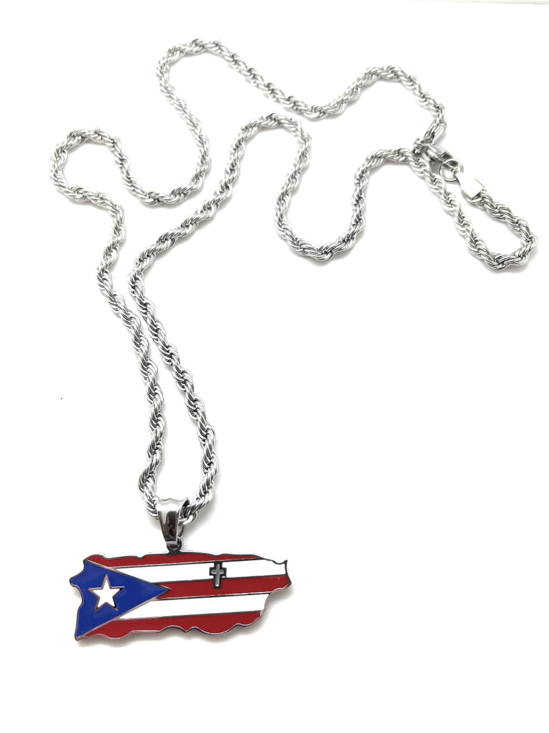 Puerto Rico God Bless Necklace