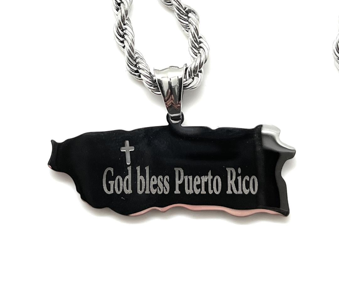 Puerto Rico God Bless Necklace