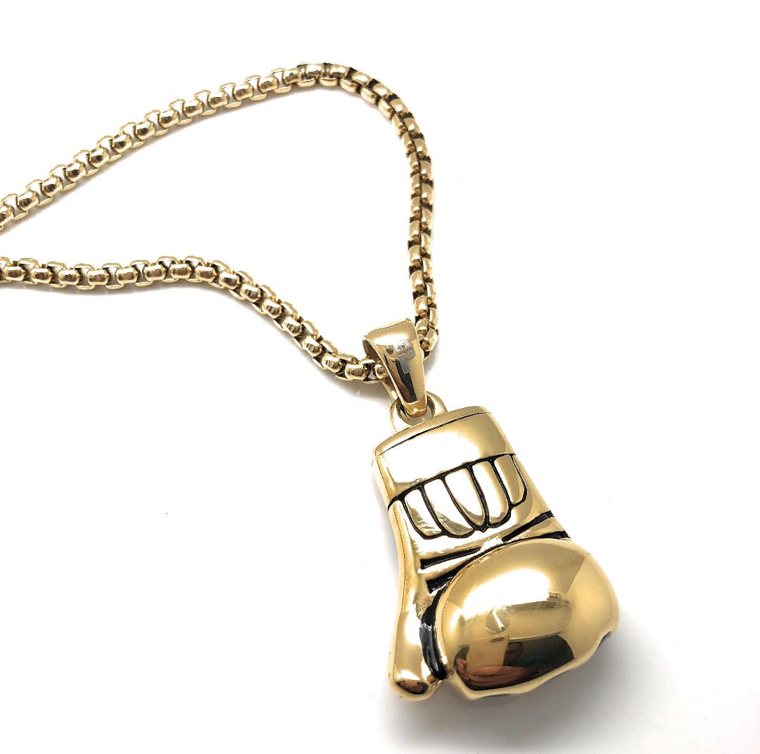 Puerto Rican Boxing Glove Necklace -Gold Plated
