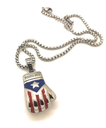 Boricua Boxing Glove (Small) with Chain Set
