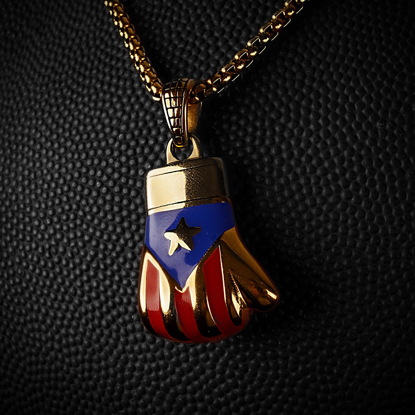 Puerto Rican Boxing Glove Necklace -Gold Plated