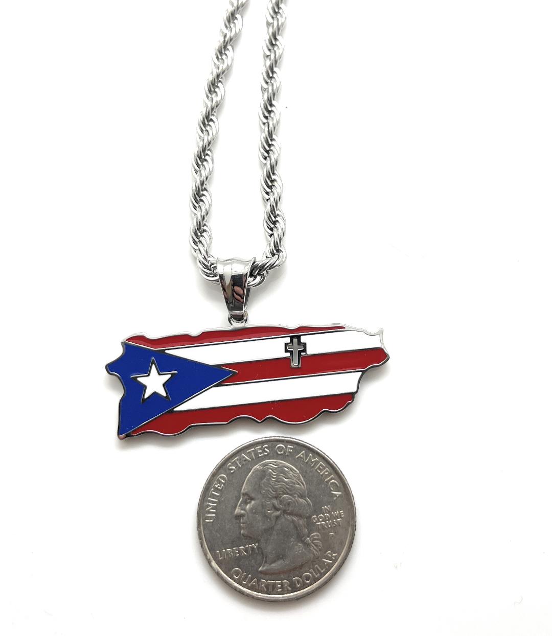 Puerto Rico God Bless Necklace