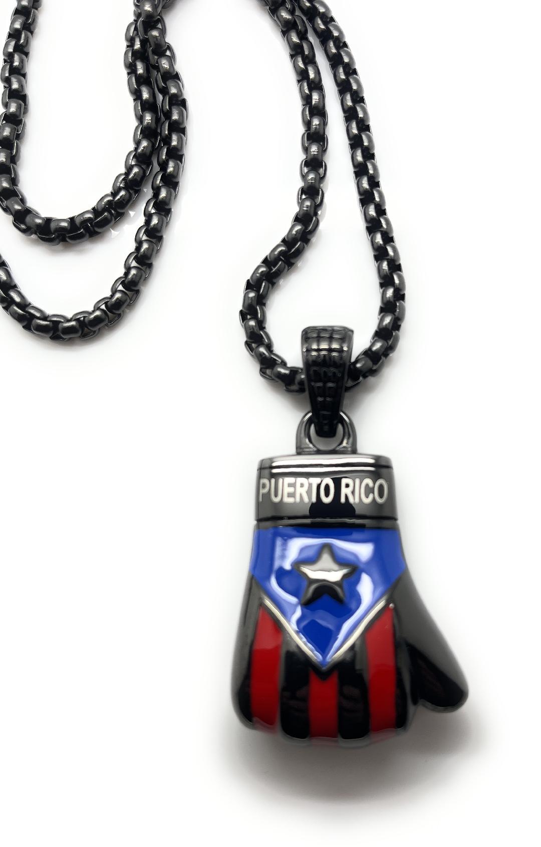 Puerto Rican Boxing Glove Necklace -Gold Plated