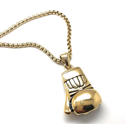 Puerto Rican Boxing Glove Necklace -Gold Plated